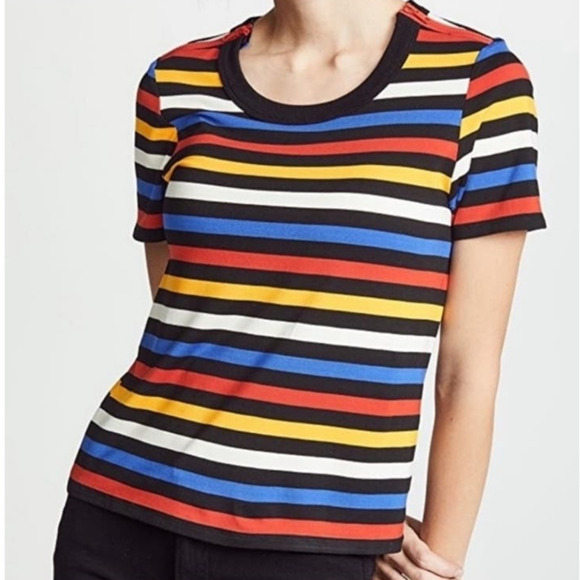 Veronica Beard Jeans Rush Striped Crewneck Tee Size XS - Picture 1 of 9